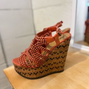 Mossimo Supply Co. Orange Woven Wedges